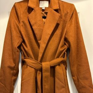 a new day brown wool trench coat